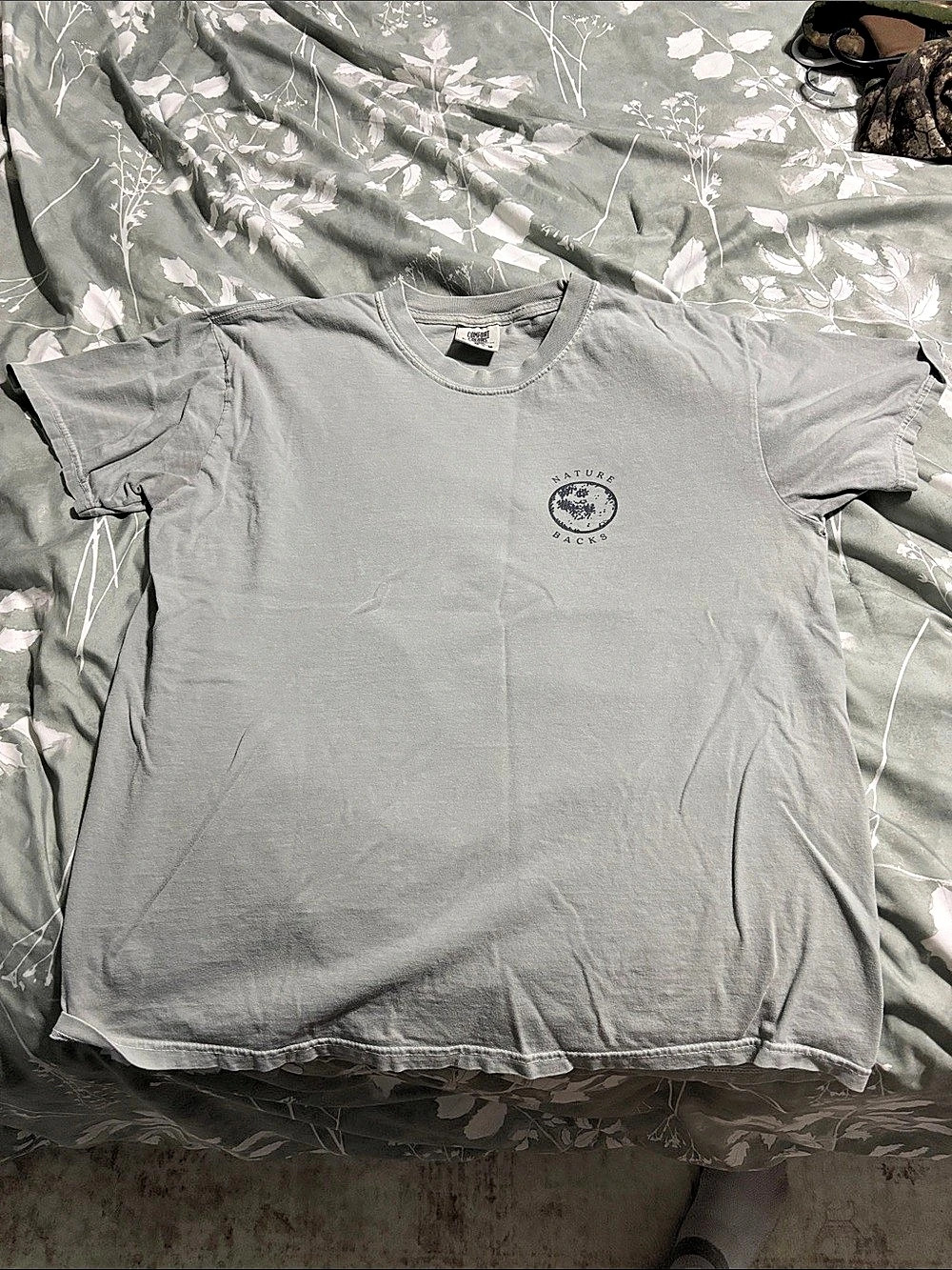 Comfort Colors Nature Backs Graphic Tee Gray & Blue Large